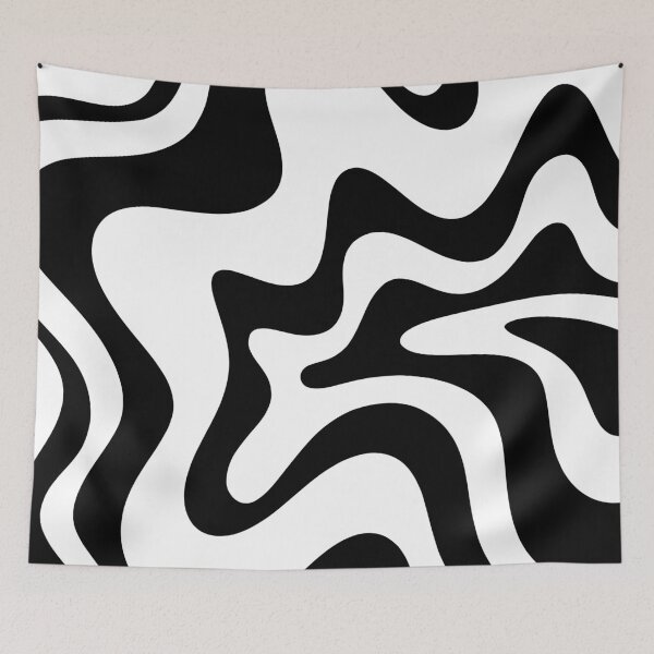 Item preview, Retro Liquid Swirl Abstract Pattern Square Black and White designed and sold by kierkegaard.