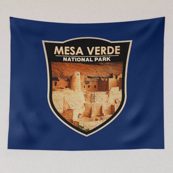 Item preview, Mesa Verde National Park Colorado Watercolor Badge designed and sold by KrisSidDesigns.