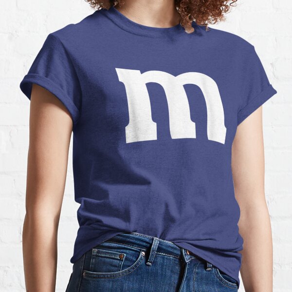 Letter M Lower Case Alphabet Halloween Chocolate Candy Halloween Team Costume Funny Party Classic T-Shirt