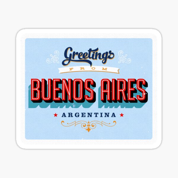 Vintage Welcome to Buenos Aires Argentina Travel Postcard Sticker