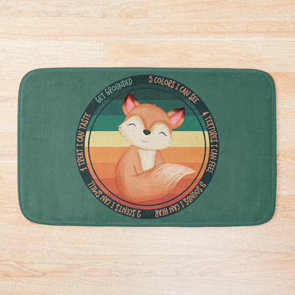 Item preview, Retro Wise Fox Reminder: Overwhelmed? Stop and ground. Mindfulness using the five senses, grounding technique. You will get through this, you are worthy and deserving of care. designed and sold by Orianah.