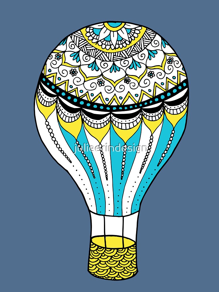 Thumbnail 5 of 5, Lightweight Sweatshirt, Hot Air Balloon Mandala in Yellow and Blue designed and sold by julieerindesign.