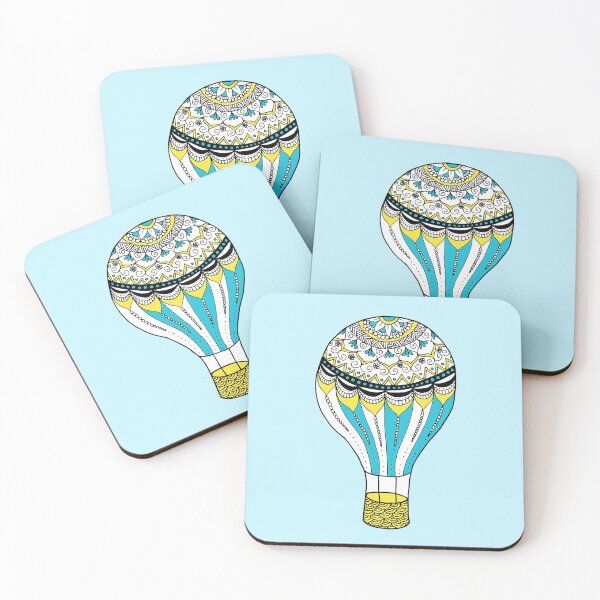 Item preview, Hot Air Balloon Mandala in Yellow and Blue designed and sold by Julie Erin Designs.