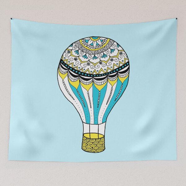 Item preview, Hot Air Balloon Mandala in Yellow and Blue designed and sold by Julie Erin Designs.
