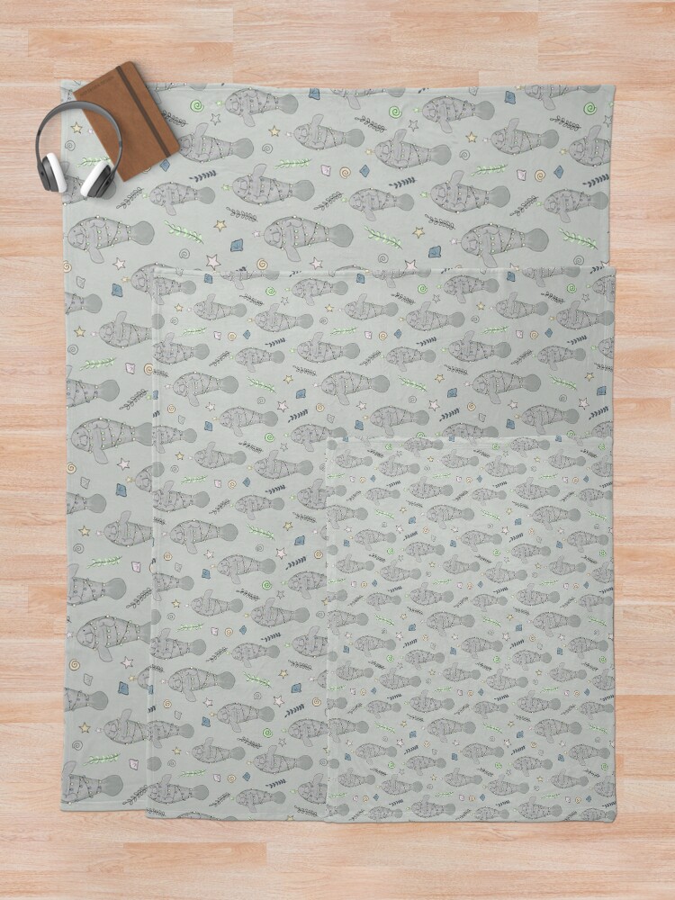 Alternate view of Merry Manatee Christmas Pattern Throw Blanket