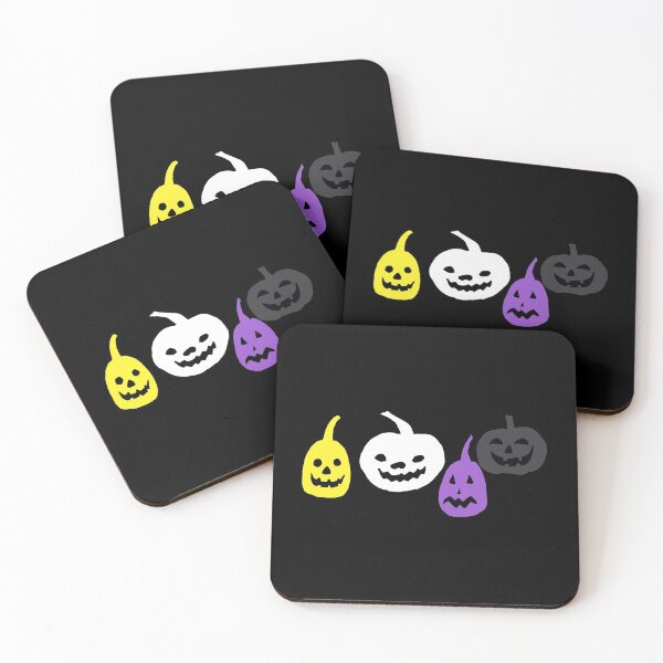 Item preview, Jack-o-lanterns Enby. Nonbinary Pride designed and sold by Subtle Pride Shop.