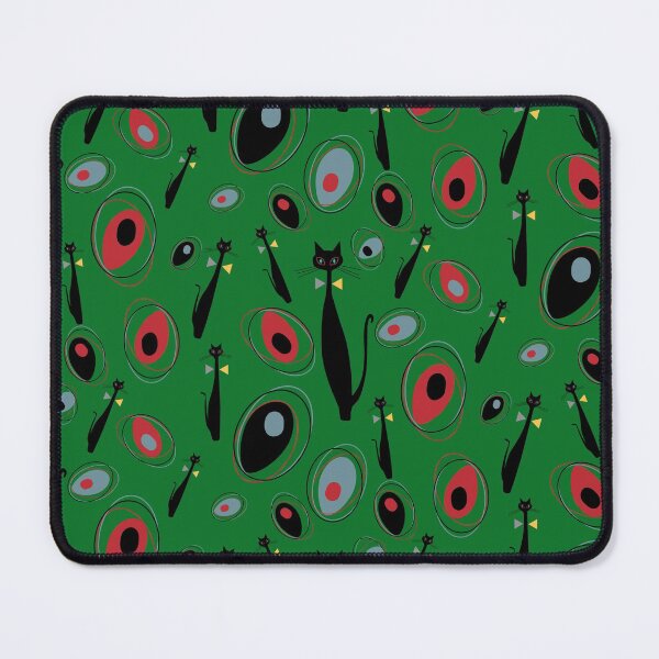 Item preview, Mid-Century Modern Art | Atomic Cats 1.1 Half-Drop Pattern  designed and sold by Old Urban Farmhouse Design Studio.