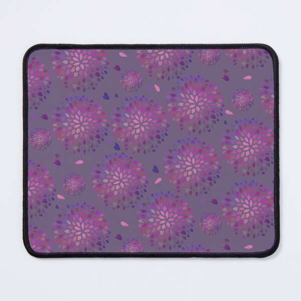 Item preview, Botanical Art | Dahlia Purple Foil Half Drop Pattern Lilac BG designed and sold by Old Urban Farmhouse Design Studio.