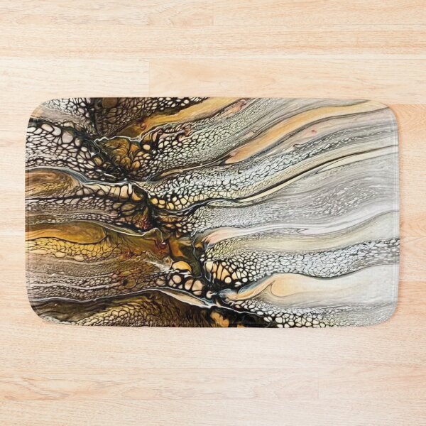 Item preview, Beautiful Gold, Brown, Black, and White Abstract Modern Fluid Art Painting designed and sold by CrystalCoast.