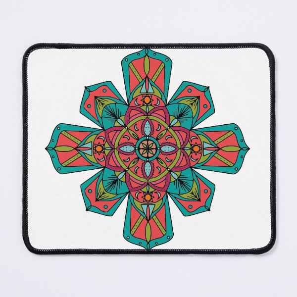 Item preview, Zen Art | Mandala 3.2 Design Sun & Moons Orange Green Teal designed and sold by Old Urban Farmhouse Design Studio.
