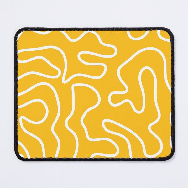 Item preview, Squiggle Maze Minimalist Abstract Pattern in Yellow Mustard and White designed and sold by kierkegaard.