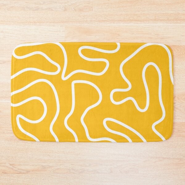 Item preview, Squiggle Maze Minimalist Abstract Pattern in Yellow Mustard and White designed and sold by kierkegaard.
