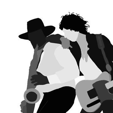 Artwork thumbnail, Bruce Springsteen and Clarence Clemons Born to Run Photo Drawing by melodyponder