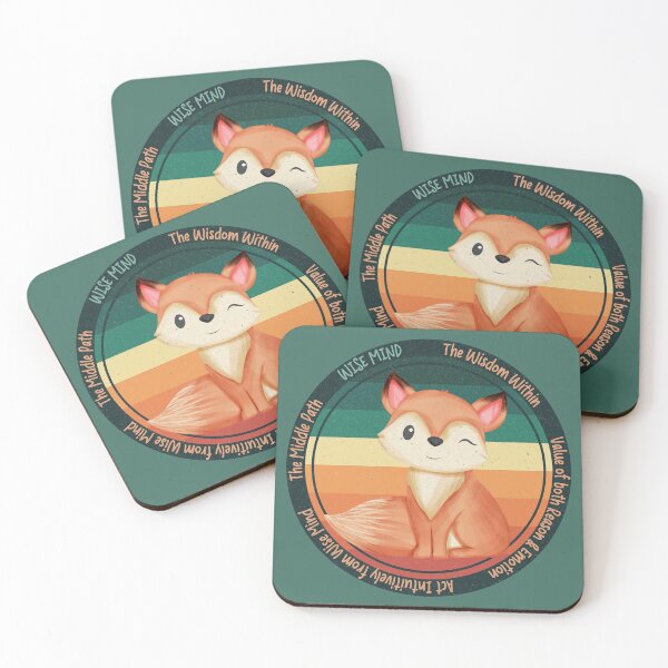 Item preview, Retro Wise Fox Reminder: Wise Mind, Reason and Emotion, The Middle Path. You will get through this, you are worthy and deserving of care. designed and sold by Orianah.
