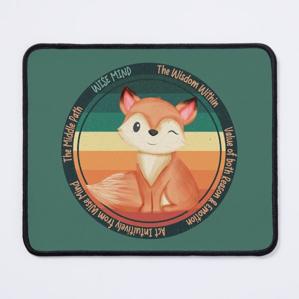 Item preview, Retro Wise Fox Reminder: Wise Mind, Reason and Emotion, The Middle Path. You will get through this, you are worthy and deserving of care. designed and sold by Orianah.