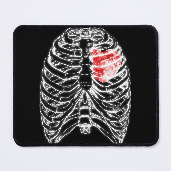 Item preview, X-Ray Skeleton Ribs White Neon Red Heart Halloween Ghost Goth  designed and sold by Jolly-Yosei.
