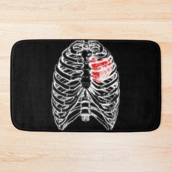 Item preview, X-Ray Skeleton Ribs White Neon Red Heart Halloween Ghost Goth  designed and sold by Jolly-Yosei.