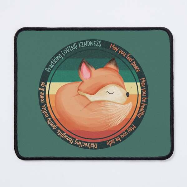Item preview, Retro Wise Fox Reminder: Practicing Loving Kindness, peace, health, safety. You are worthy and deserving of care. designed and sold by Orianah.