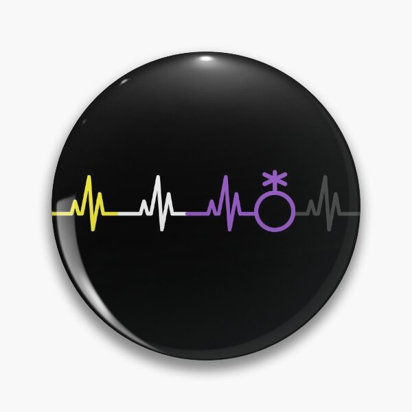 Item preview, Heartbeat Non Binary Sign. Nonbinary Pride designed and sold by Subtle Pride Shop.