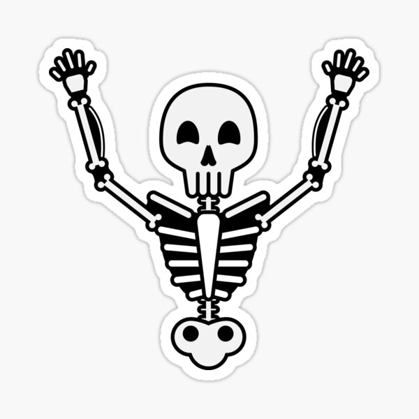 Happy Cute Skeleton Sticker