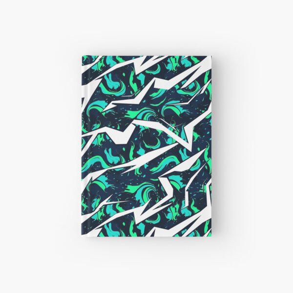 abstract white and green design Hardcover Journal