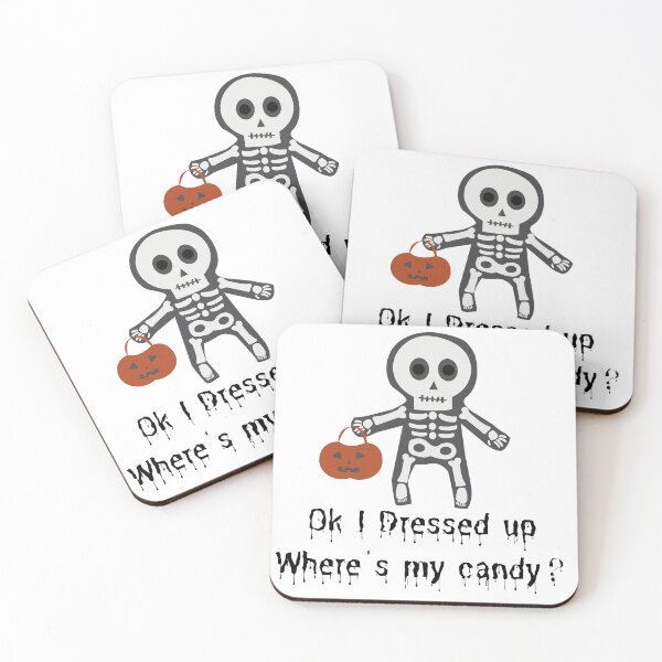 Item preview, CUTE SKELETON WITH PUMPKIN HALLOWEEN BASKET OK I DRESSED UP WHERES MY CANDY? designed and sold by billionairebrnd.