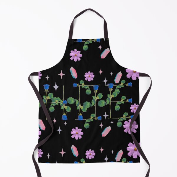 Item preview, Hoe blue roses on stems with gems and purple flowers black bg designed and sold by VantaTheArtist.