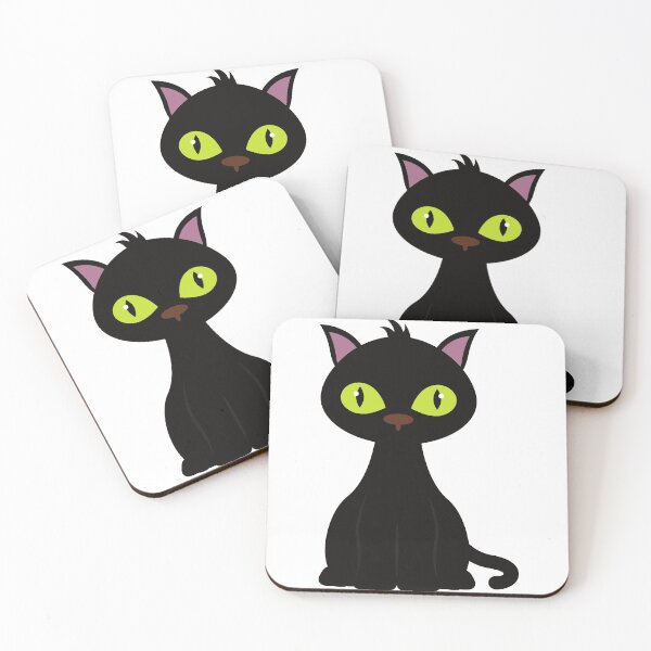 Item preview, CUTE BLACK CAT KITTEN WITH GREEN EYES HALLOWEEN  designed and sold by billionairebrnd.