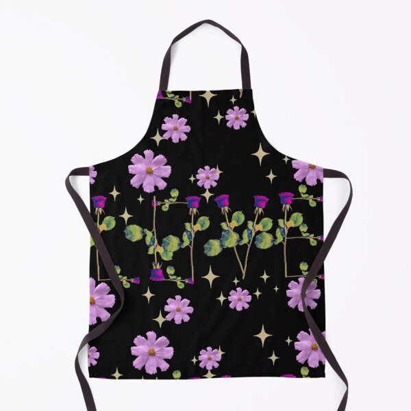 Item preview, Love pink  roses on stems with gems and purple flowers black bg  designed and sold by VantaTheArtist.