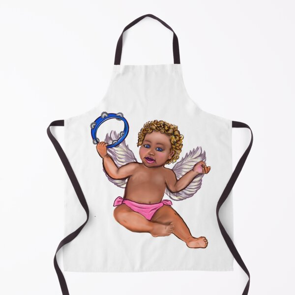Item preview, Curly haired Angel playing the tambourine- blissful Sun kissed curly haired Baby cherub angel classical art designed and sold by Artonmytee.