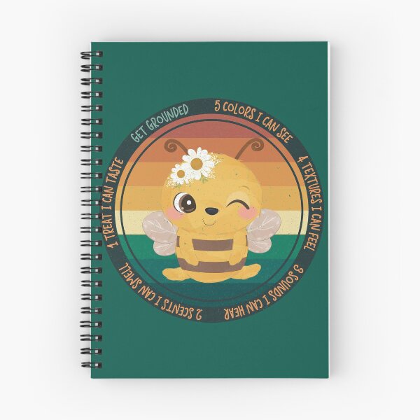 Item preview, Vintage Wise Bee Reminder: Overwhelmed? Stop and ground. Mindfulness using the five senses, grounding technique. You are worthy and deserving of care and safety. designed and sold by Orianah.
