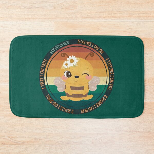 Item preview, Vintage Wise Bee Reminder: Overwhelmed? Stop and ground. Mindfulness using the five senses, grounding technique. You are worthy and deserving of care and safety. designed and sold by Orianah.