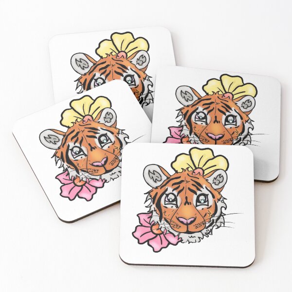 Item preview, Pink and Yellow Flower Tiger  designed and sold by BioLushGraphics.