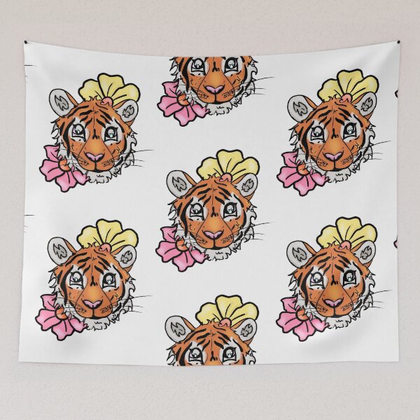 Item preview, Pink and Yellow Flower Tiger  designed and sold by BioLushGraphics.