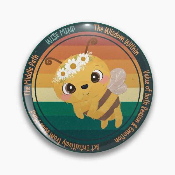 Item preview, Vintage Wise Bee Reminder: Wise Mind, Reason and Emotion, The Middle Path. You will get through this, you are worthy and deserving of care. designed and sold by Orianah.