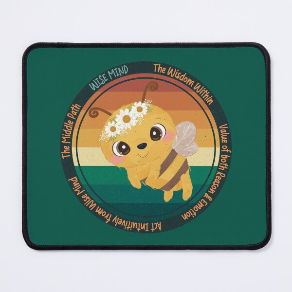 Item preview, Vintage Wise Bee Reminder: Wise Mind, Reason and Emotion, The Middle Path. You will get through this, you are worthy and deserving of care. designed and sold by Orianah.