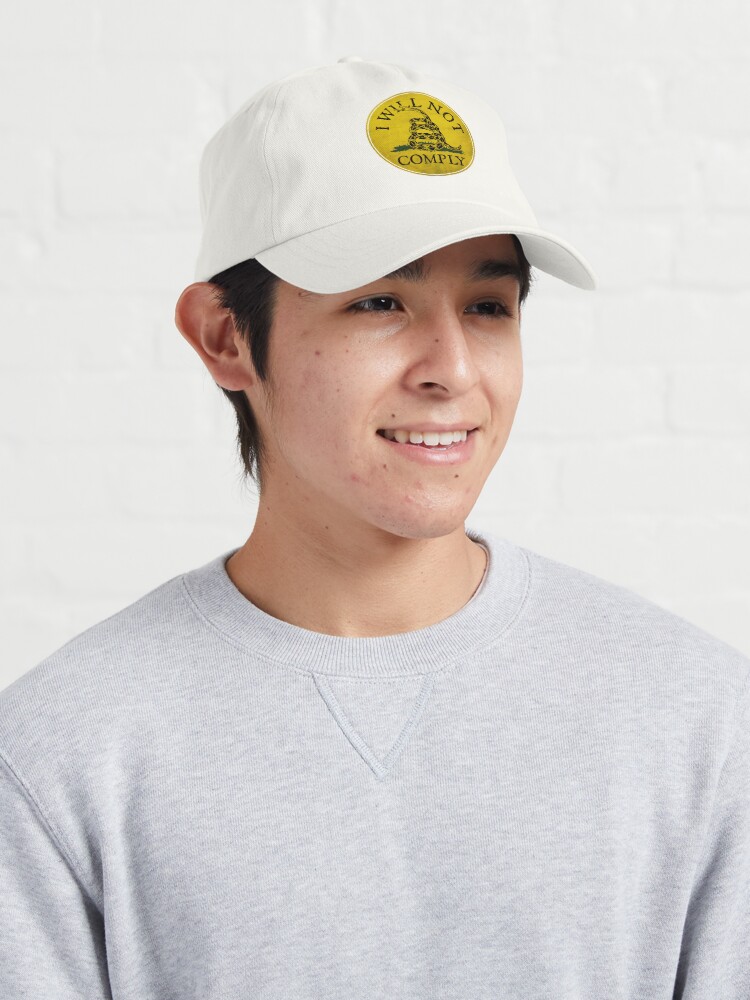 Alternate view of "I Will Not Comply" With Don't Tread on Me Rattlesnake Cap