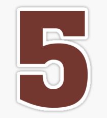 Big Maroon Number 5 Five Sticker