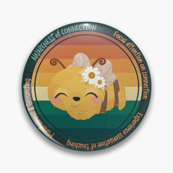 Item preview, Vintage Wise Bee Reminder: Practicing Mindfulness - Awareness of Connection. You will get through this, you are worthy and deserving of care. designed and sold by Orianah.