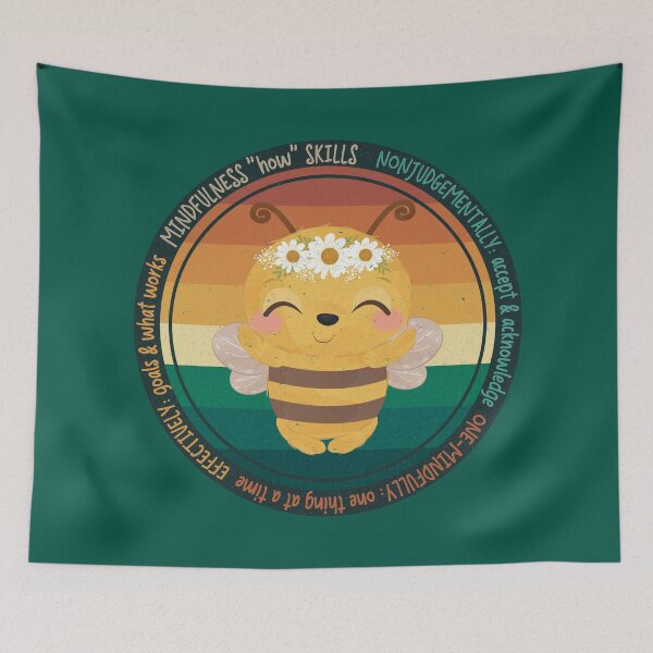 Item preview, Vintage Wise Bee Reminder: Learning the "how" skills of Mindfulness. Nonjudgement, acceptance, acknowledgment, one thing at a time. You are worthy and deserving of care. designed and sold by Orianah.