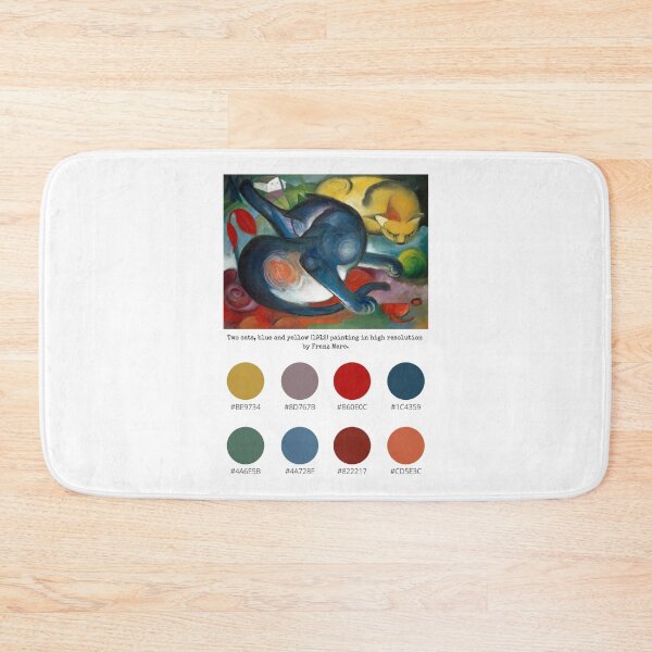 Item preview, Colour Palette of Two cats, blue and yellow by Franz Marc (1912)  designed and sold by CoffeewithAnh.