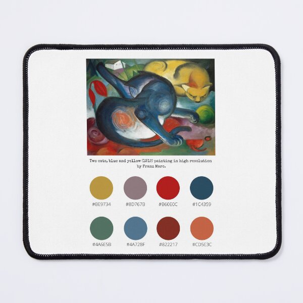 Item preview, Colour Palette of Two cats, blue and yellow by Franz Marc (1912)  designed and sold by CoffeewithAnh.