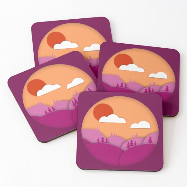 Item preview, Lesbian Sunset Landscape Paper Cut out designed and sold by cashewdays.