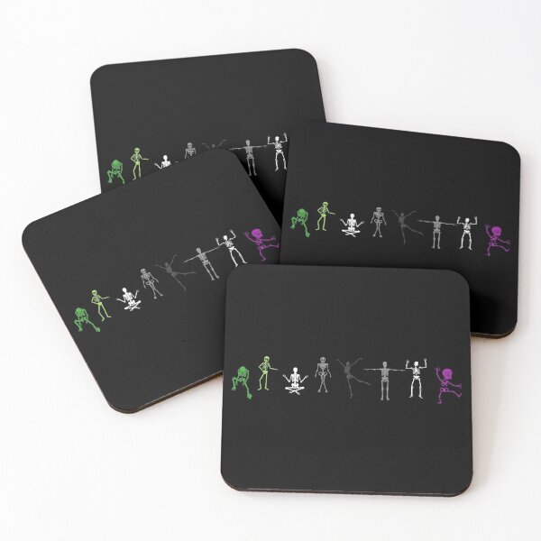 Item preview, Aro Ace Halloween Skeletons. Aroace Pride designed and sold by Subtle Pride Shop.
