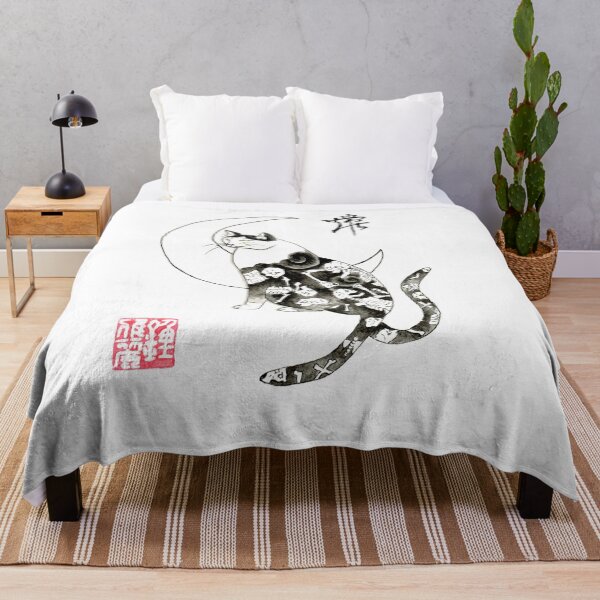Item preview, Japanese Cat with Skulls, Asian Art designed and sold by Kaleigh Day.