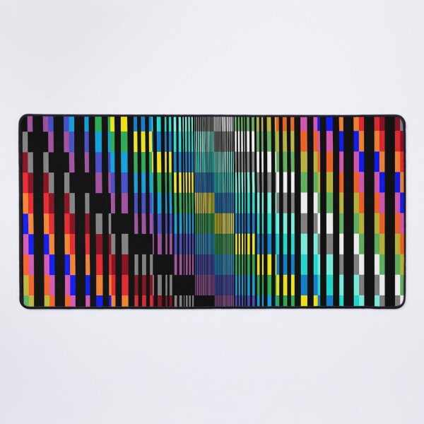 Vertical Trippy Colored Squares Desk Mat