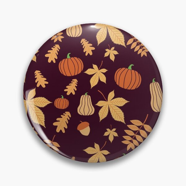 Item preview, Pumpkin Squash Acorn Autumn Leaves Dark Sienna designed and sold by cashewdays.