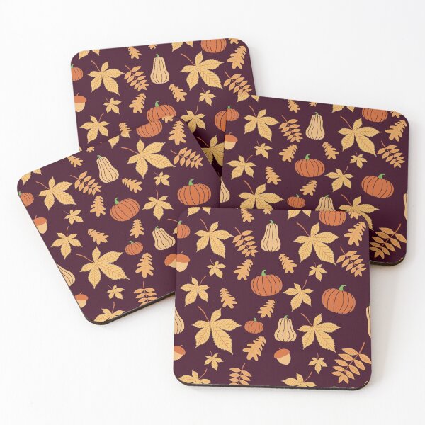 Item preview, Pumpkin Squash Acorn Autumn Leaves Dark Sienna designed and sold by cashewdays.