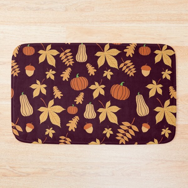 Item preview, Pumpkin Squash Acorn Autumn Leaves Dark Sienna designed and sold by cashewdays.