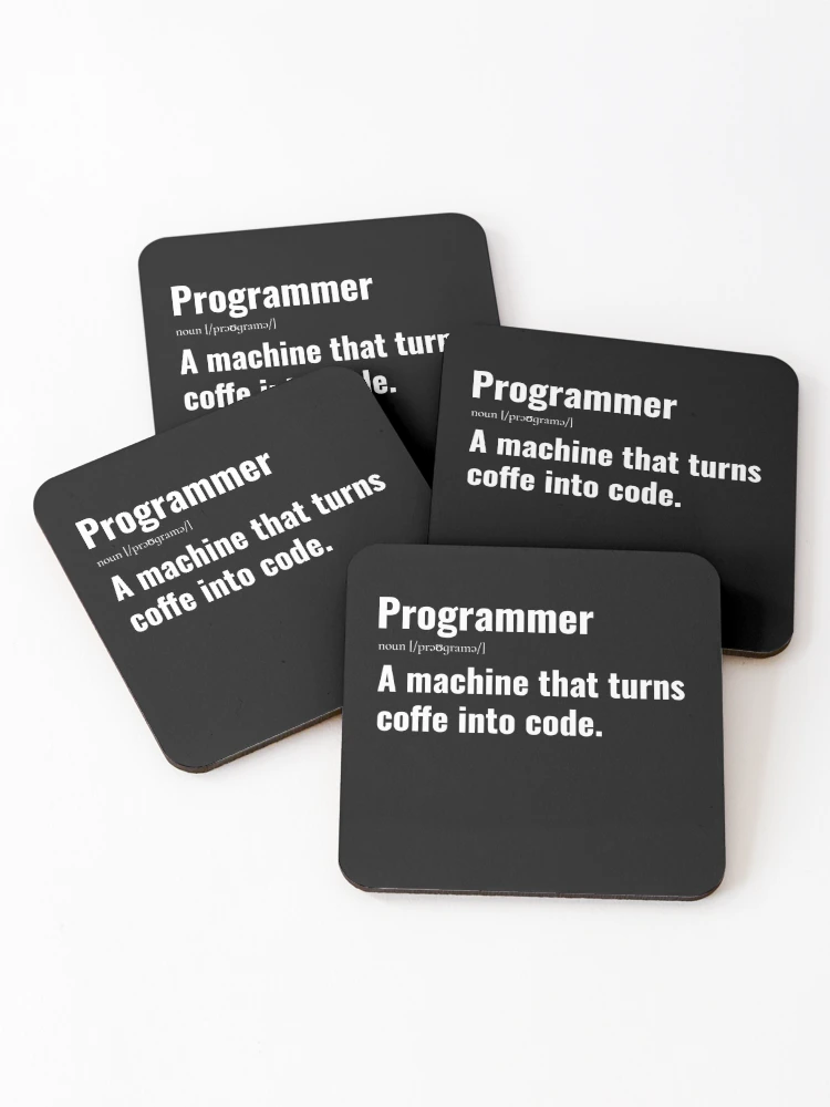Thumbnail 1 of 5, Coasters (Set of 4), Computer Geek Programmer Definition designed and sold by ComputerGeeksTs.